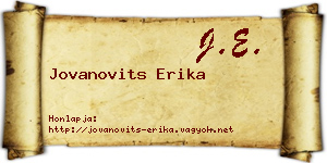 Jovanovits Erika névjegykártya
