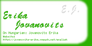 erika jovanovits business card